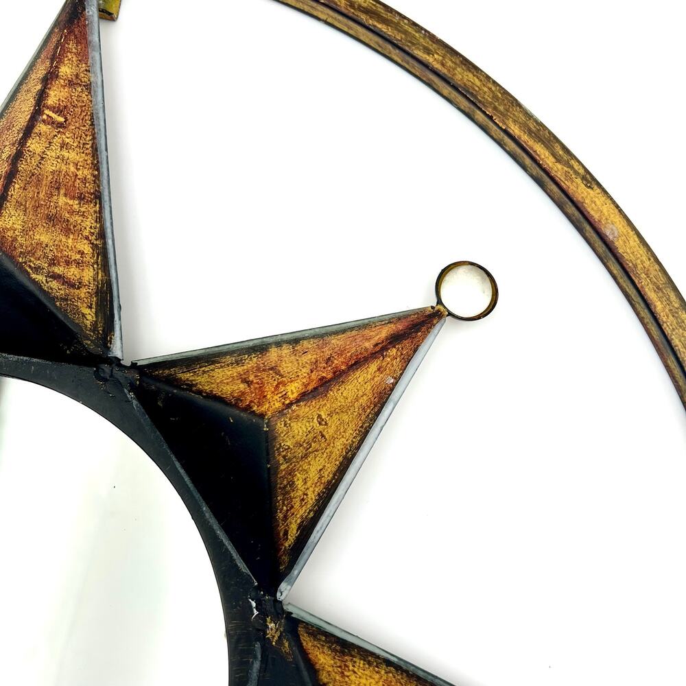 Metal Sunburst Starburst Mirror 22" Mid Century Modern Atomic Celestial Wall Art - Picture 15 of 16